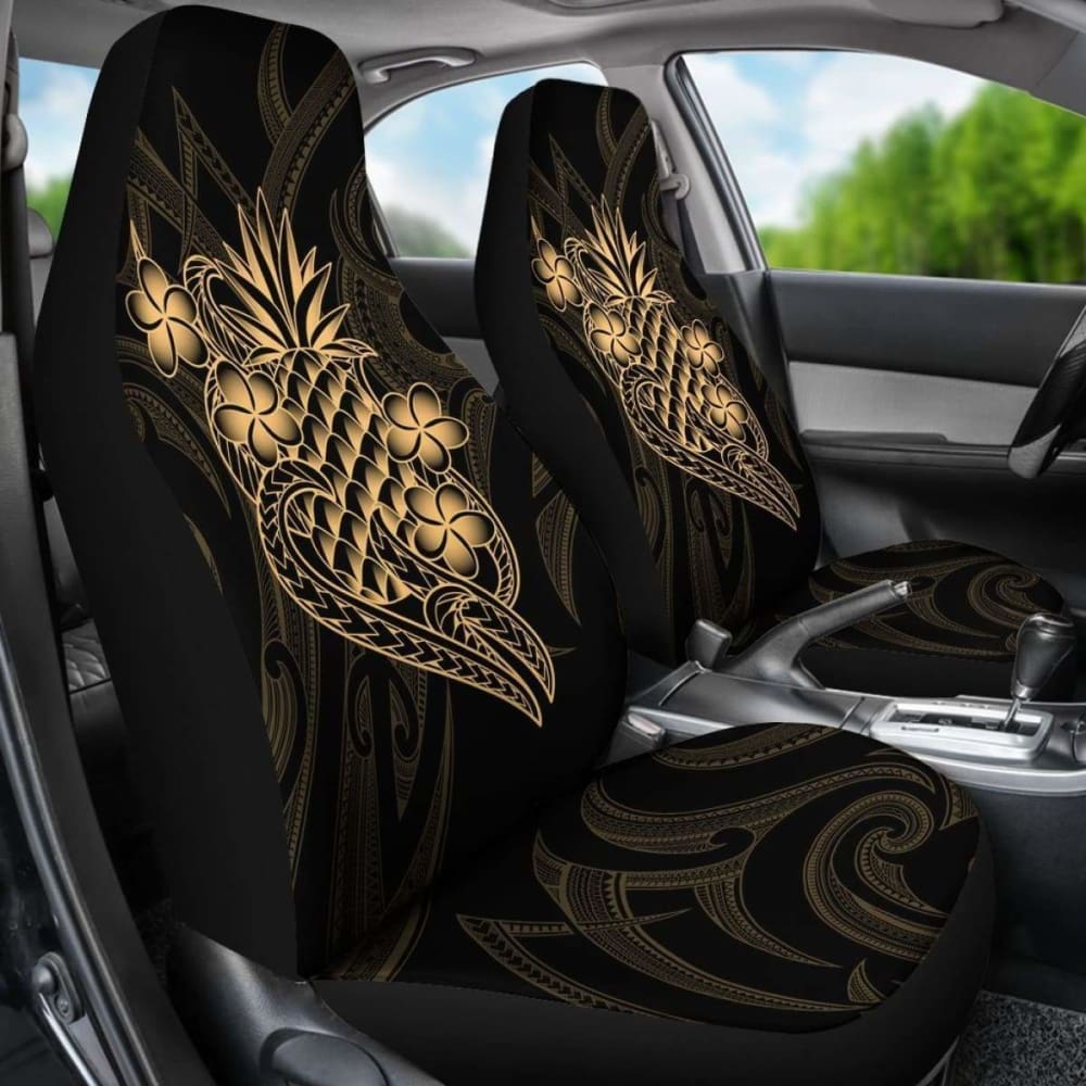 Polynesian Car Seat Covers Gold Pineapple
