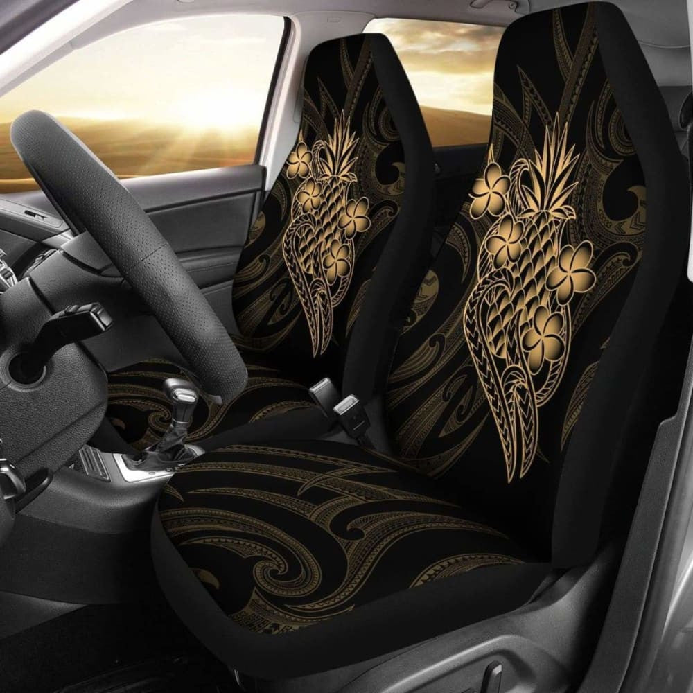 Polynesian Car Seat Covers Gold Pineapple