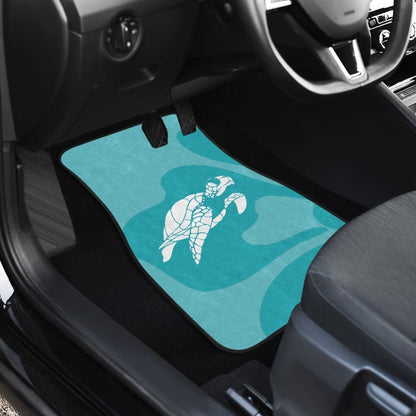 Watercolor Turtle And Hibiscus Car Floor Mats