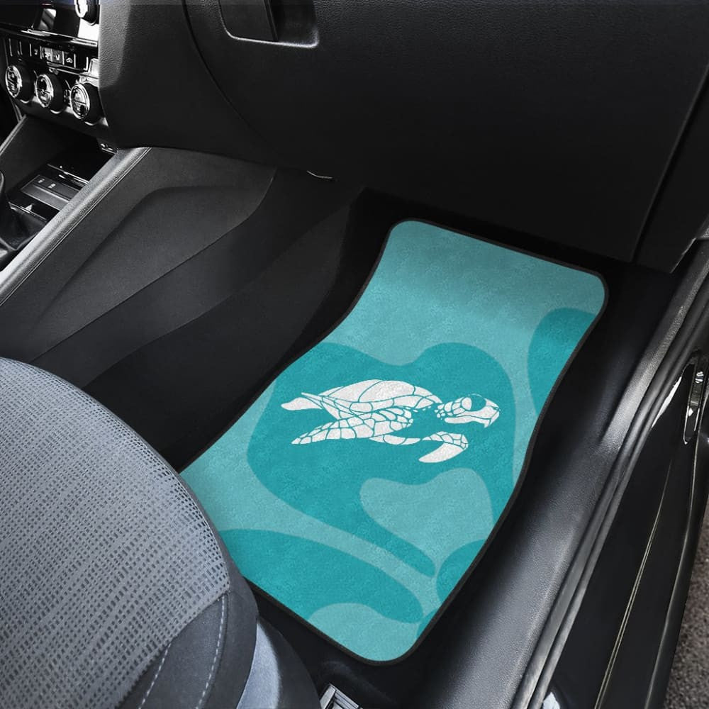 Watercolor Turtle And Hibiscus Car Floor Mats