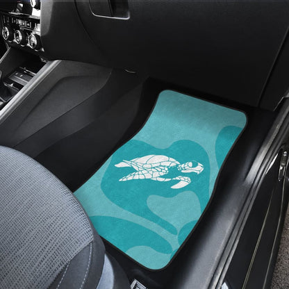 Watercolor Turtle And Hibiscus Car Floor Mats