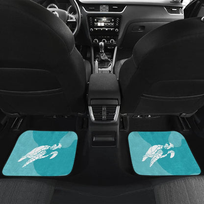 Watercolor Turtle And Hibiscus Car Floor Mats
