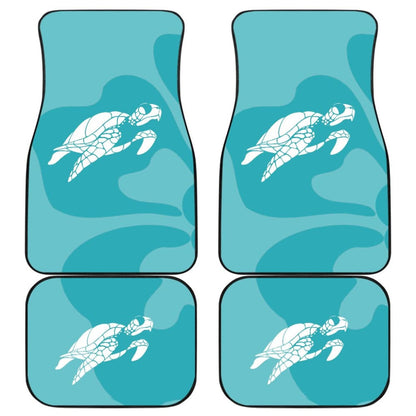 Watercolor Turtle And Hibiscus Car Floor Mats