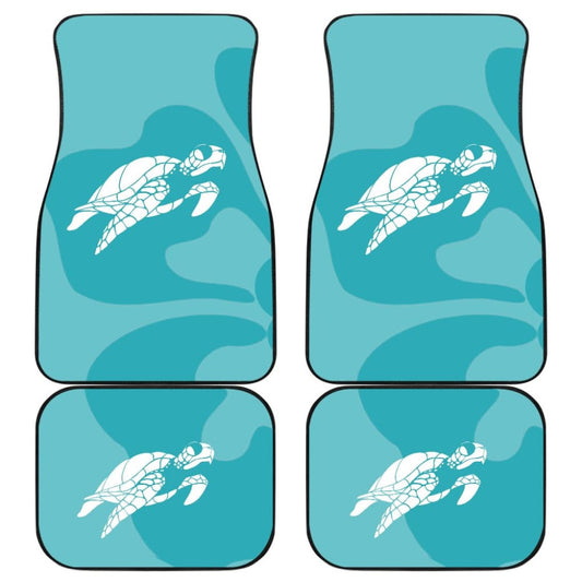 Watercolor Turtle And Hibiscus Car Floor Mats