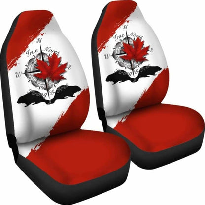 Canada Day True North Strong And Free Maple Leaf Compass Car Seat Covers