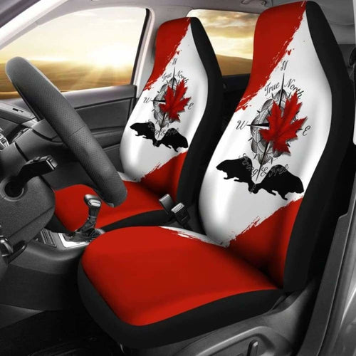 Canada Day True North Strong And Free Maple Leaf Compass Car Seat Covers