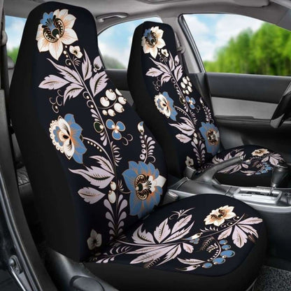 Black Floral Car Seat Covers