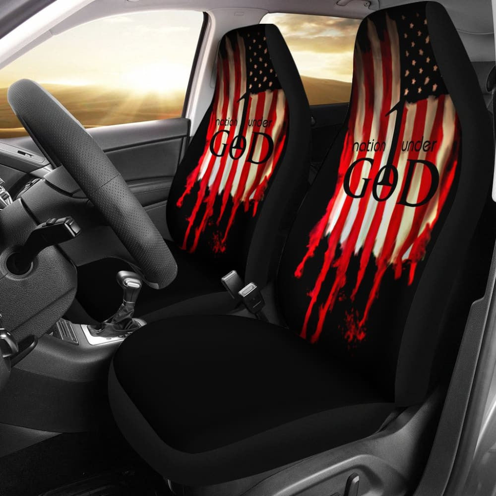 One Nation Under God Proud American Flag Universal Printing Car Seat Covers