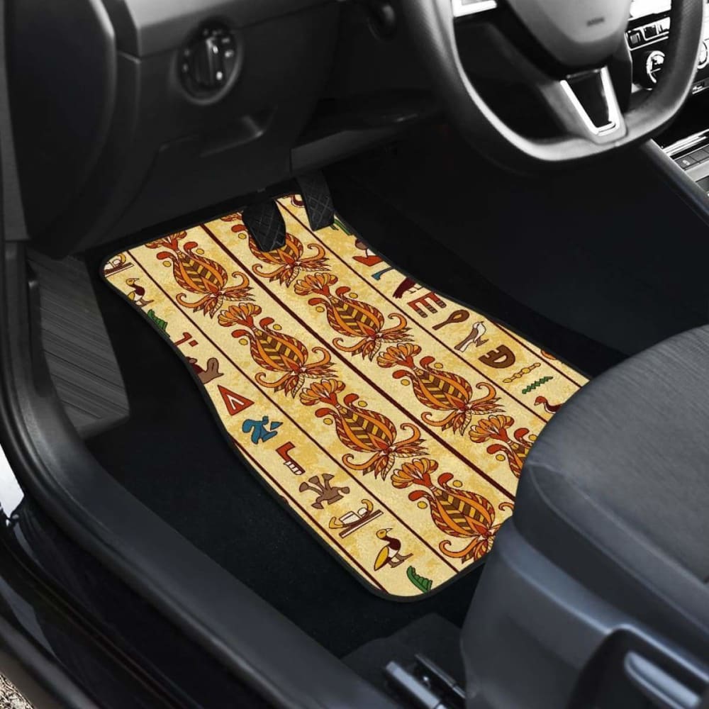 Egypt Hieroglyphics Pattern Print Design  Front And Back Car Mats