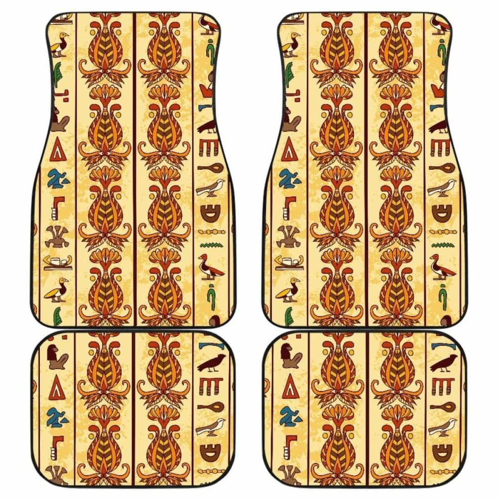 Egypt Hieroglyphics Pattern Print Design  Front And Back Car Mats