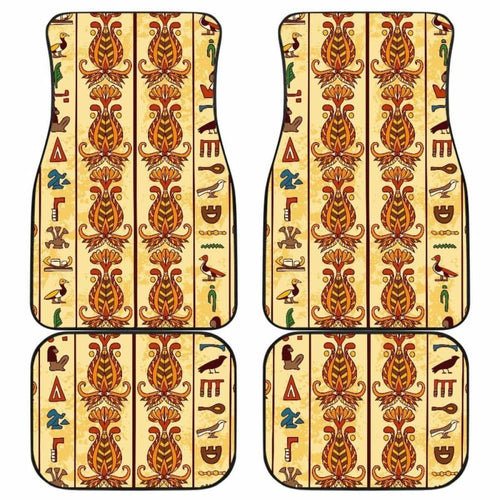 Egypt Hieroglyphics Pattern Print Design  Front And Back Car Mats