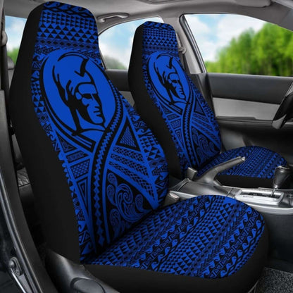 Hawaii Car Seat Covers - Polynesian King Tattoo Blue -