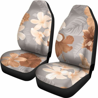 Brown Flowers Car Seat Covers