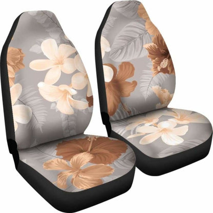 Brown Flowers Car Seat Covers