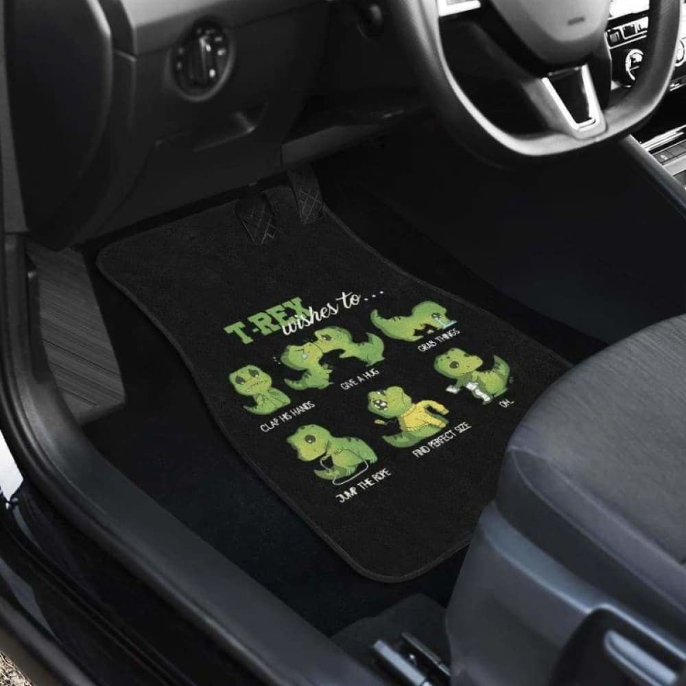 Cute Green T-Rex Dinosaur Carfloor Mats
