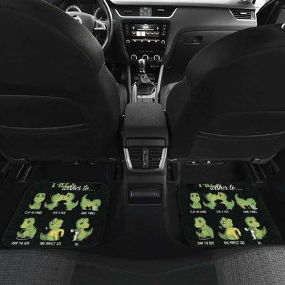 Cute Green T-Rex Dinosaur Carfloor Mats