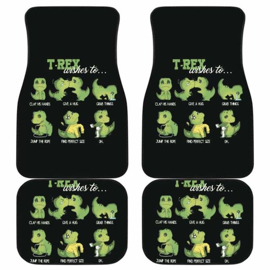 Cute Green T-Rex Dinosaur Carfloor Mats