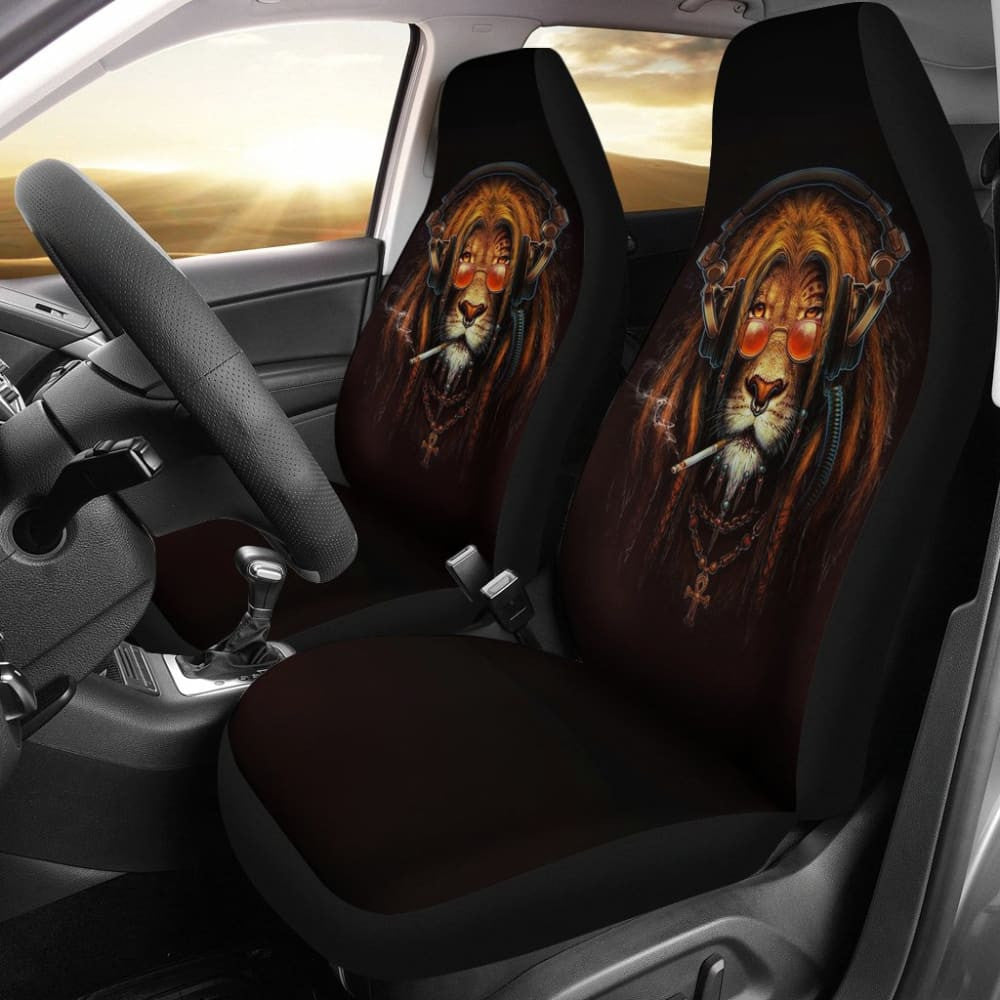 Smoking Lion Face Car Seat Covers Gift Ideas