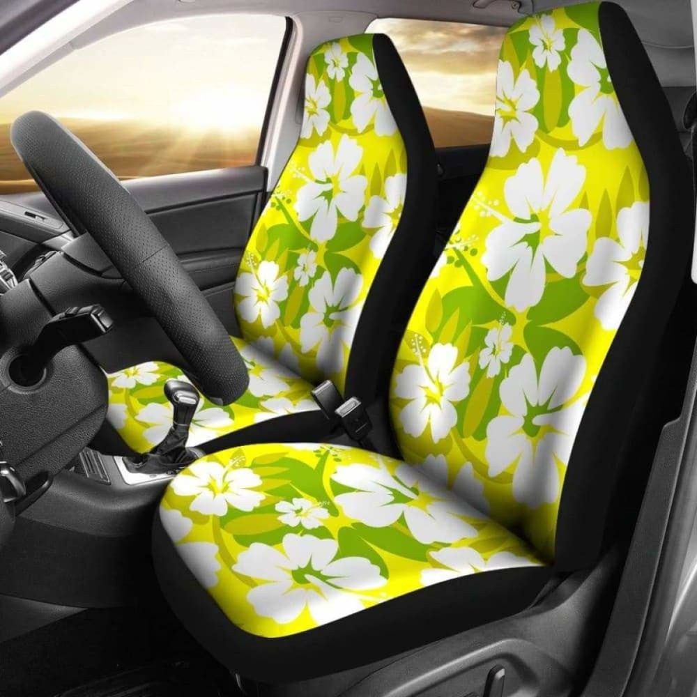 Yellow Aloha Flowers Car Seat Covers