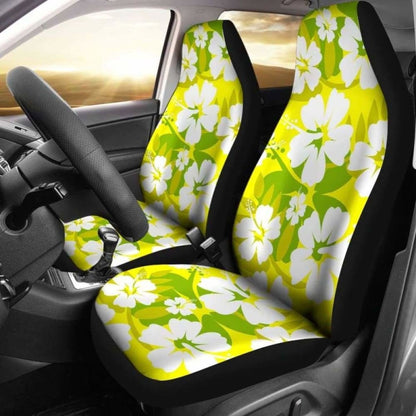 Yellow Aloha Flowers Car Seat Covers