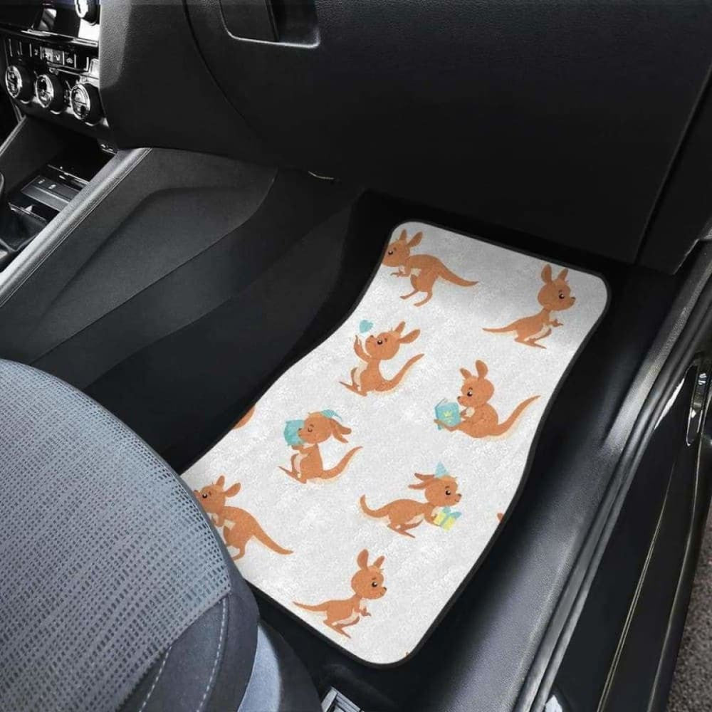 Cute Kangaroo Pattern Front And Back Car Mats
