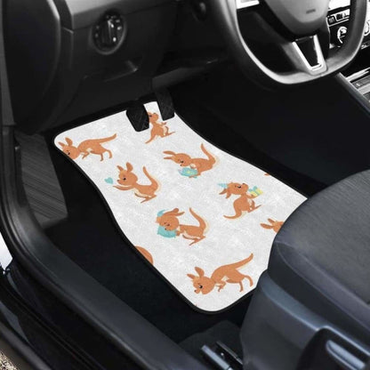 Cute Kangaroo Pattern Front And Back Car Mats