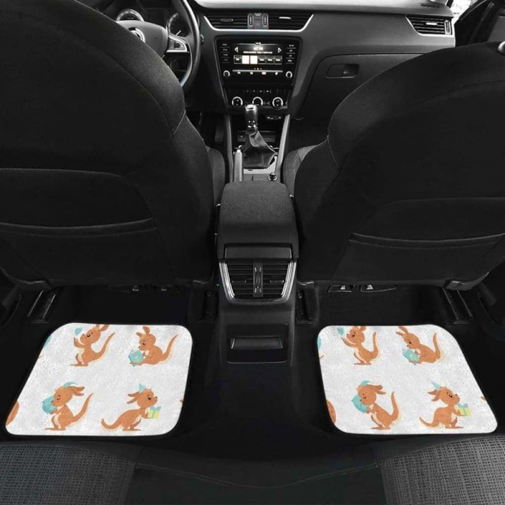 Cute Kangaroo Pattern Front And Back Car Mats