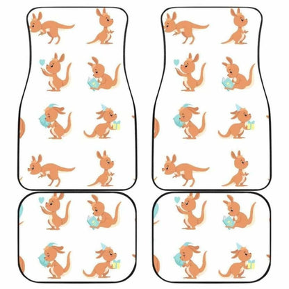 Cute Kangaroo Pattern Front And Back Car Mats