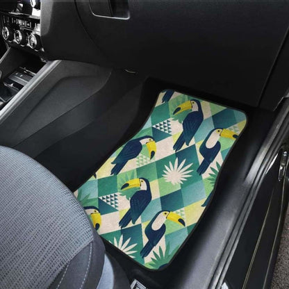 Toucan Tropical Leaves Design Pattern  Front And Back Car Mats