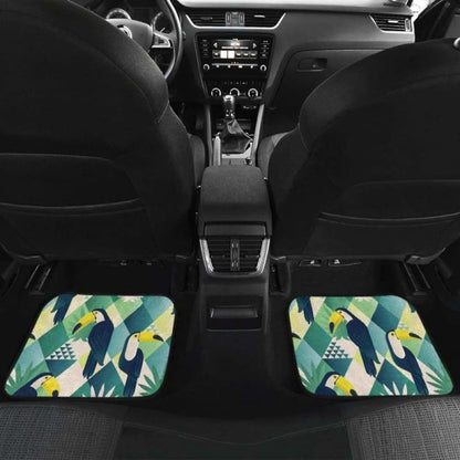 Toucan Tropical Leaves Design Pattern  Front And Back Car Mats
