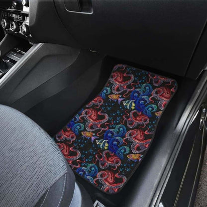 Octopus Sea Wave Tropical Fishe Pattern Front And Back Car Mats