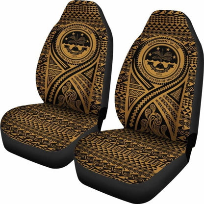 Fsm Car Seat Cover - F S M Seal Polynesian Tattoo Gold -