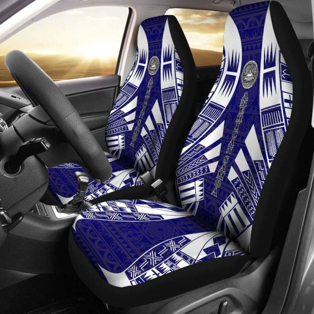 American Samoa Car Seat Covers - American Samoa Seal Polynesian Tattoo Flag -