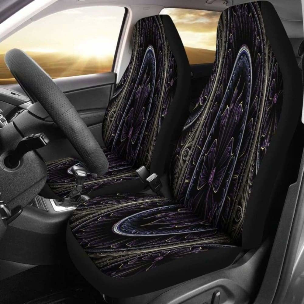 Floral Fractal Car Seat Covers