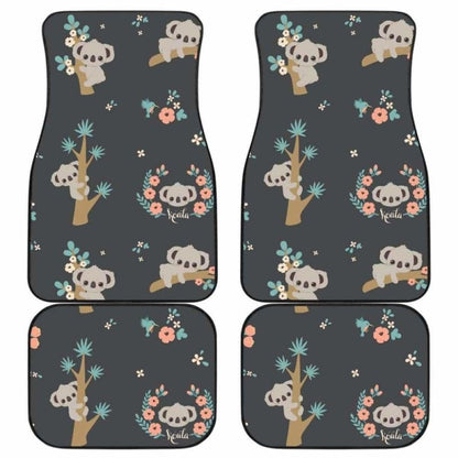 Cute Koala Pattern Front And Back Car Mats