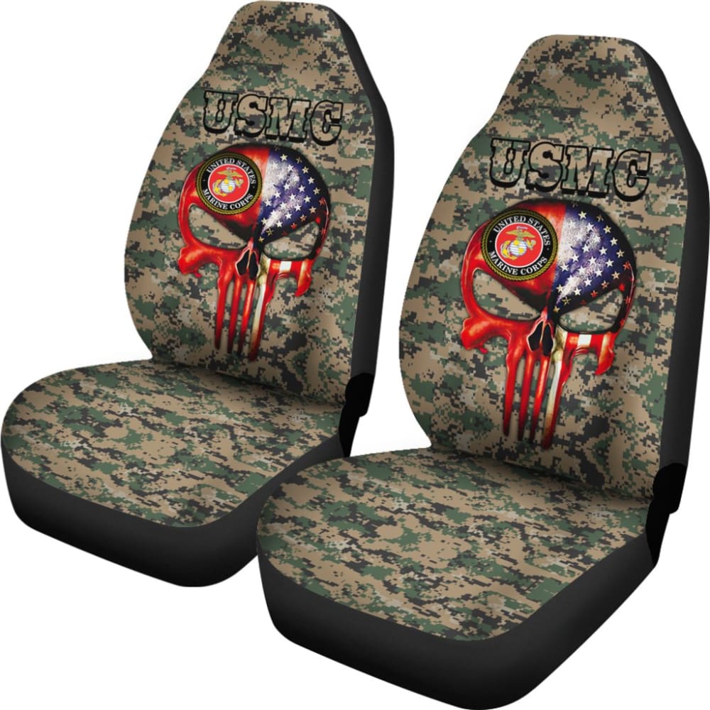 United States Marine Corp Skull Car Seat Covers