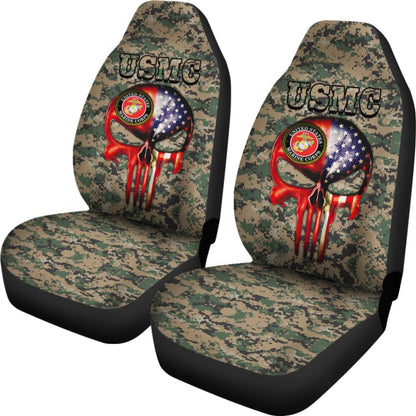 United States Marine Corp Skull Car Seat Covers