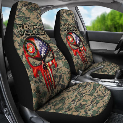 United States Marine Corp Skull Car Seat Covers
