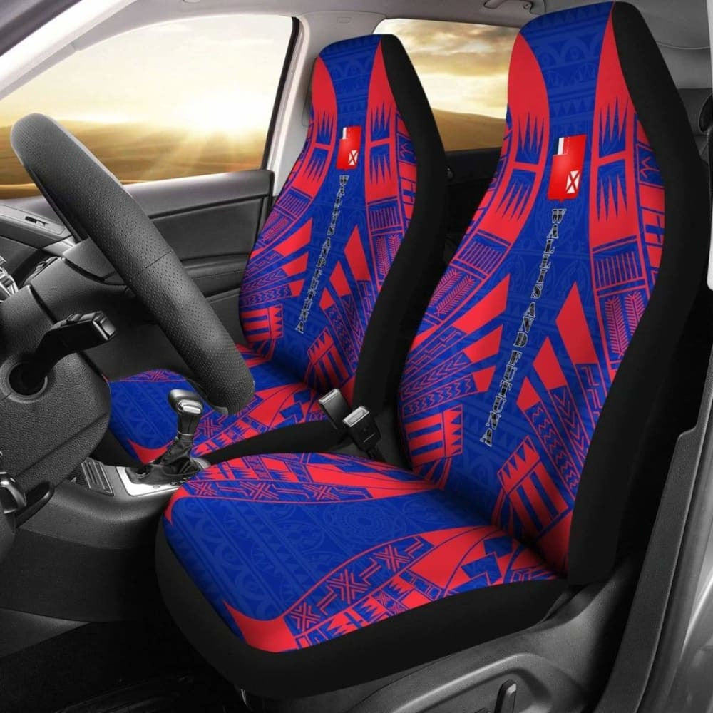 Wallis And Futuna Car Seat Covers - Wallis And Futuna Coat Of Arms Polynesian Tattoo Flag -
