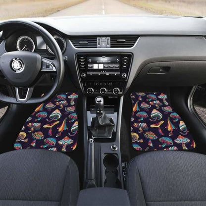 Colorful Mushroom Pattern Front And Back Car Mats