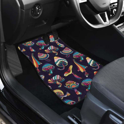 Colorful Mushroom Pattern Front And Back Car Mats