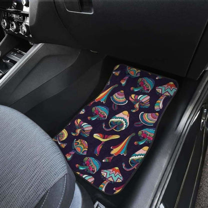 Colorful Mushroom Pattern Front And Back Car Mats