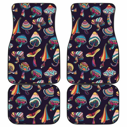 Colorful Mushroom Pattern Front And Back Car Mats