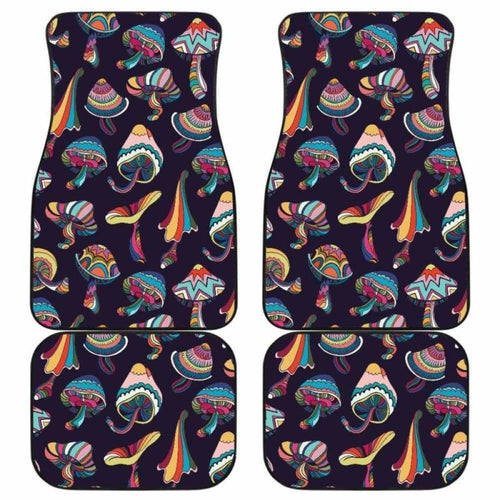 Colorful Mushroom Pattern Front And Back Car Mats