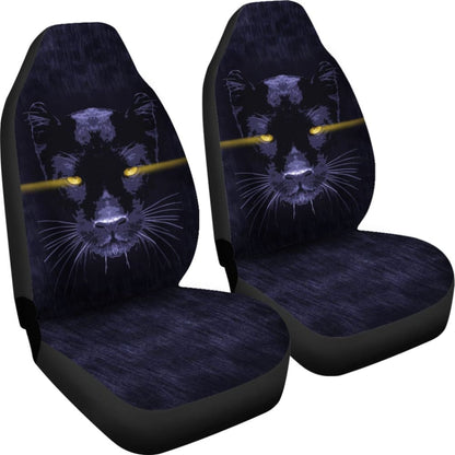 Blue Panther With Yellow Eyes Car Seat Covers