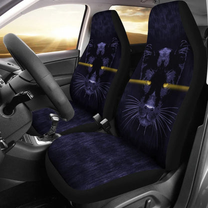 Blue Panther With Yellow Eyes Car Seat Covers