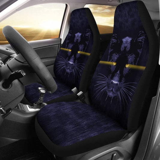 Blue Panther With Yellow Eyes Car Seat Covers