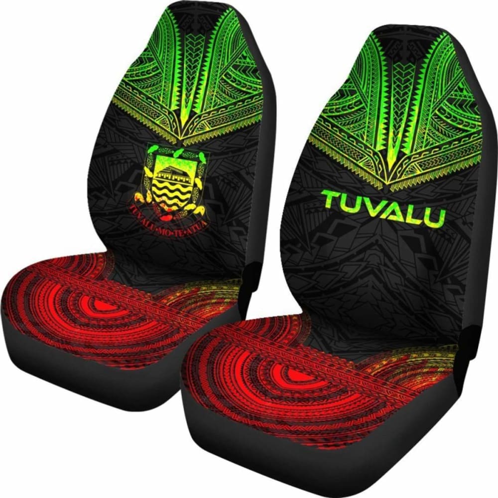 Tulu Car Seat Cover - Tulu Coat Of Arms Polynesian Chief Tattoo Reggae Version -