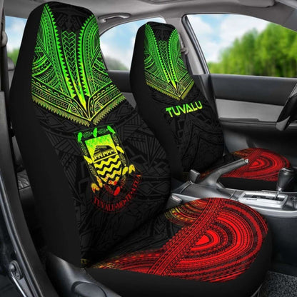 Tulu Car Seat Cover - Tulu Coat Of Arms Polynesian Chief Tattoo Reggae Version -