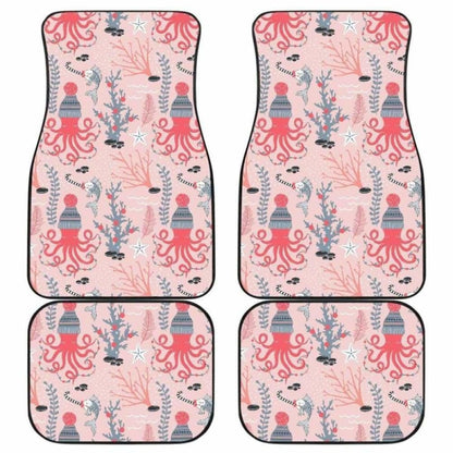Octopus Winter Hat Garland Fish Candy Seaweed Coral Starfish Front And Back Car Mats